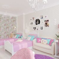 version d'une chambre d'enfant lumineuse pour deux filles