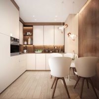 Exemple d'un intérieur de cuisine lumineux de 8 m²