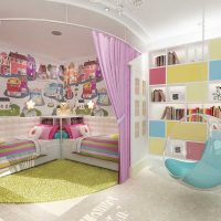 Un exemple de conception lumineuse d'une crèche pour deux filles photo