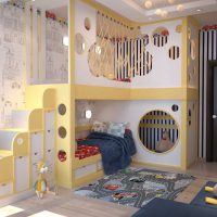 idée d'un intérieur lumineux pour une chambre d'enfants pour deux filles photo