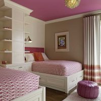 version d'un beau style d'une chambre d'enfant pour deux filles photo