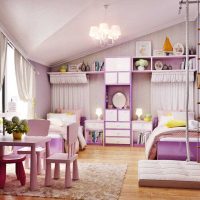 option chambre d'enfant de style lumineux pour photo de deux filles