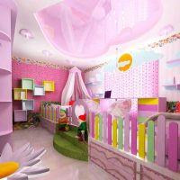 idée d'un intérieur inhabituel d'une chambre d'enfants pour deux filles photo