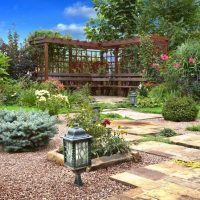 l'idée d'utiliser de belles plantes dans l'aménagement paysager à la maison photo