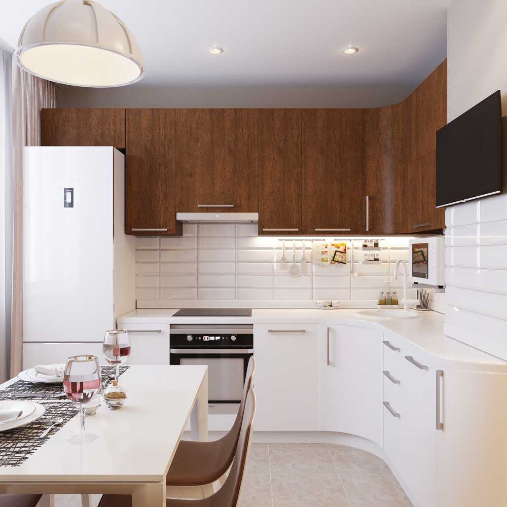 Un exemple d’intérieur de cuisine lumineux de 8 m²