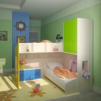 option pour un intérieur lumineux d'une chambre d'enfant pour deux filles photo