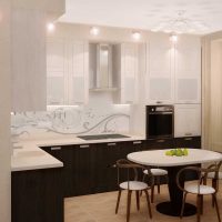 l'idée d'un intérieur de cuisine lumineux de 8 m²