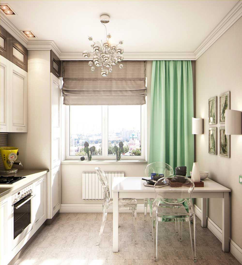 un exemple d'un intérieur de cuisine lumineux de 8 m²