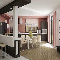 Un exemple d'application d'une photo intérieure lumineuse de cuisine