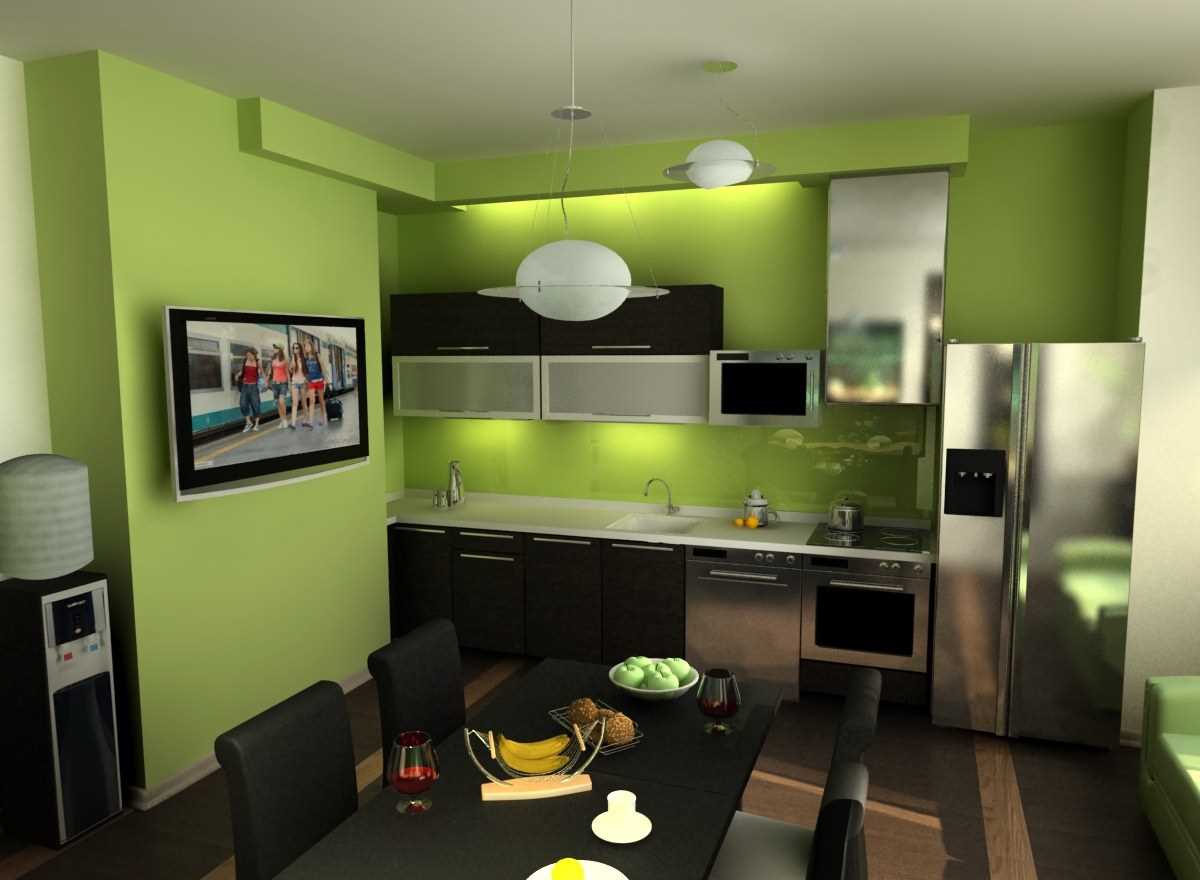 application verte dans un intérieur inhabituel