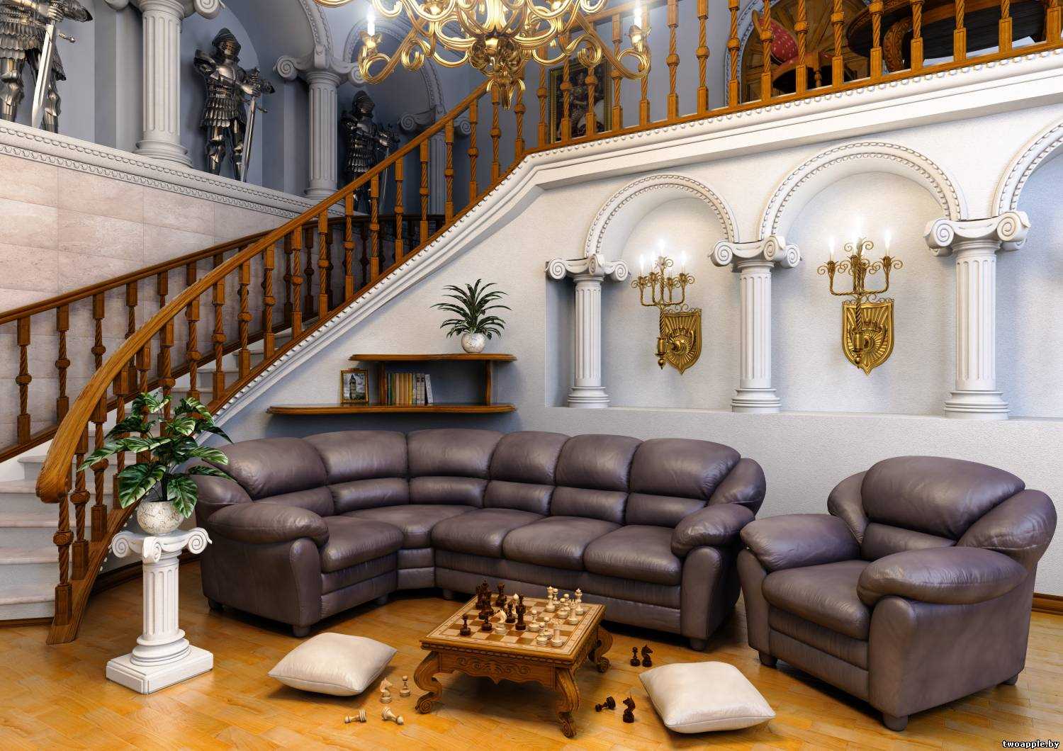 variante du bel intérieur de la maison de style roman
