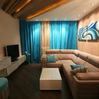 variante du bel intérieur du salon chambre à coucher de 20 m² la photo