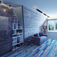 variante de l'intérieur insolite d'une chambre pour une photo de jeune homme