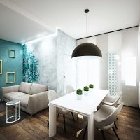variante d'une combinaison inhabituelle de couleurs dans la conception d'une chambre moderne photo