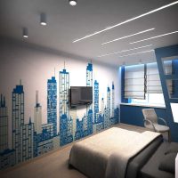 variante d'un intérieur de chambre lumineux pour un jeune homme photo