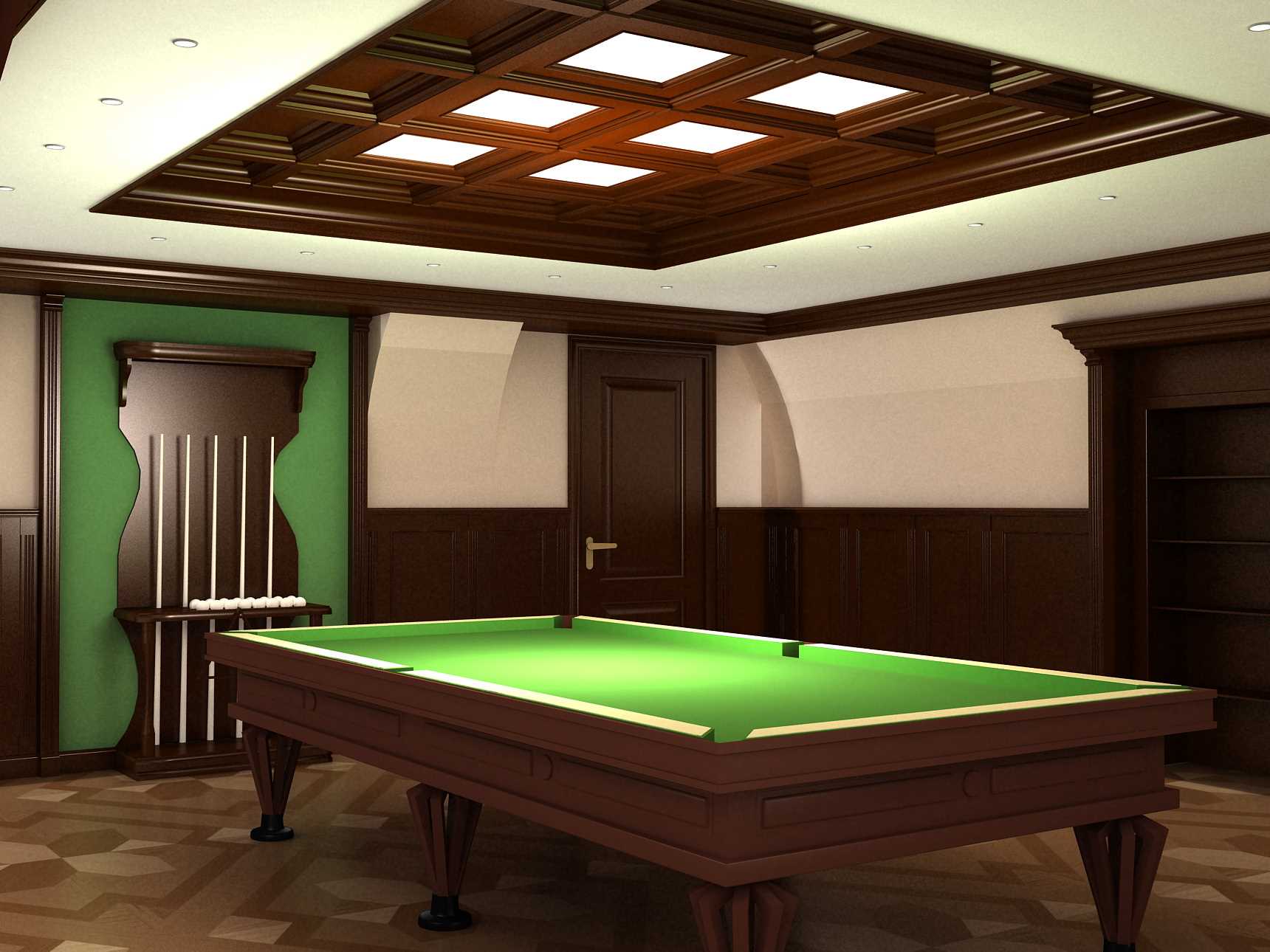 idea de una decoración ligera de sala de billar