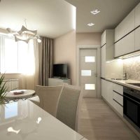 variante de l'intérieur lumineux de la cuisine 9 m² image