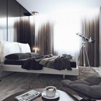 l'idée d'un décor de chambre insolite pour une photo de jeune homme