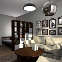 l'idée d'un style inhabituel d'un salon chambre 20 m² la photo