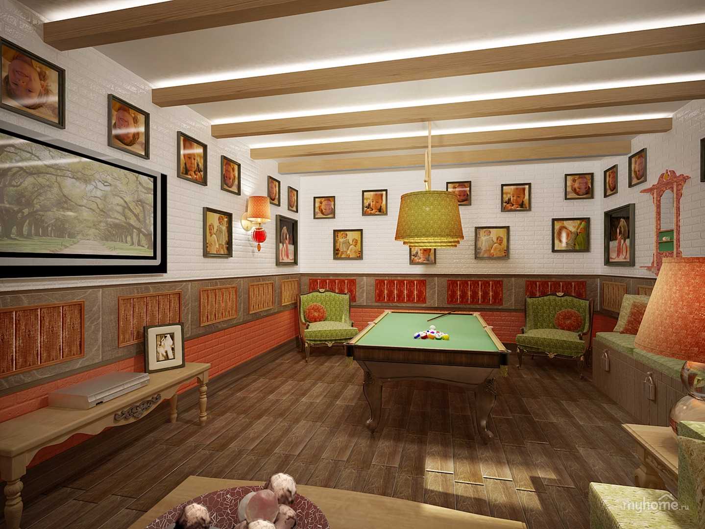 variante de un hermoso estilo de una sala de billar