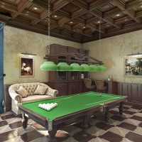 idea de decoración inusual para una foto de billar