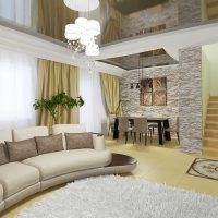 idée d'une conception lumineuse d'une salle dans une maison privée