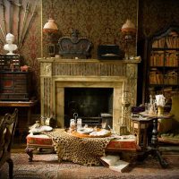 variante de l'intérieur insolite de la maison dans le style roman photo
