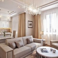 l'idée d'une combinaison intéressante de beige dans le style de la photo de l'appartement