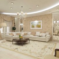 option d'un salon de style lumineux dans une maison privée photo