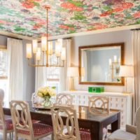 plafond tendu floral lumineux