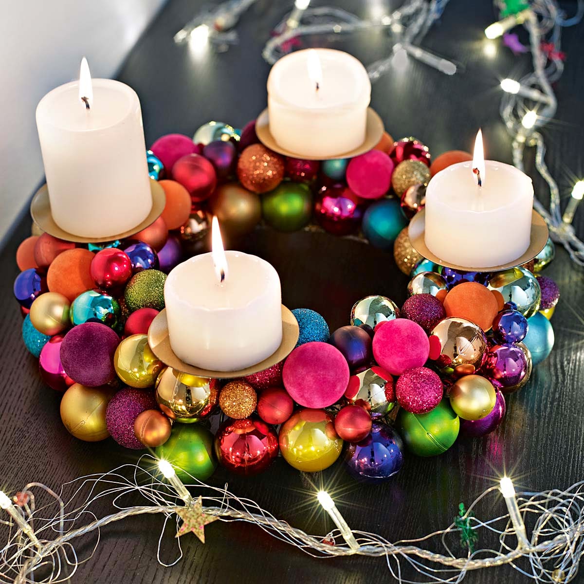 décor de boules de noël