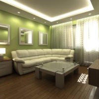 couleur verte dans un petit salon