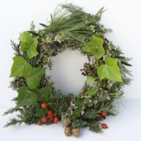Guirlande de Noël de feuilles et de baies