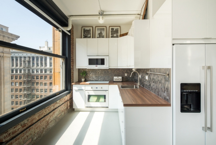 cocina con juego en forma de g