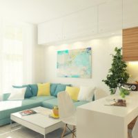 design lumineux d'un petit studio