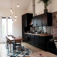 conception de cuisine de studio dans l'appartement