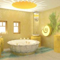 Variante d'application d'un jaune vif dans le décor de la photo de l'appartement