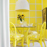 la possibilité d'utiliser du jaune clair dans la conception de la photo de l'appartement