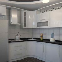 Un ejemplo de una decoración brillante de una cocina de 10 m2. n series 44 fotos