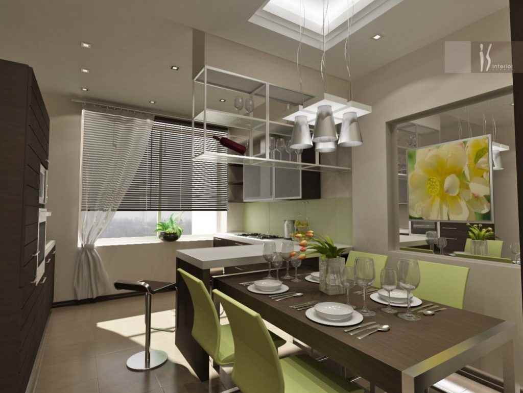 option d'un intérieur de cuisine lumineux de 13 m2