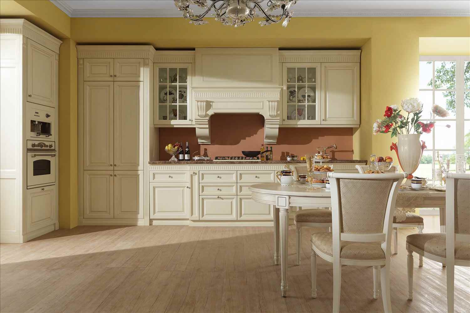 un exemple d'un beau style de cuisine dans un style classique
