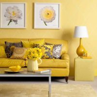 l'idée d'utiliser un beau jaune à l'intérieur de l'image de la pièce