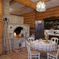 L'idée d'utiliser un beau poêle russe dans un design photo moderne