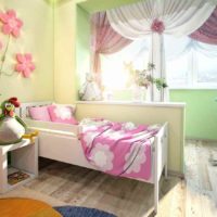 Un exemple de style lumineux d'une chambre d'enfants pour une photo de fille