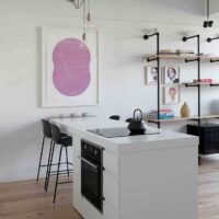 variante de una hermosa decoración de la cocina 10 metros cuadrados. n series 44 imagen