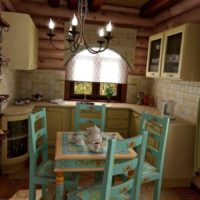 variante d'un style de cuisine insolite dans une maison de campagne