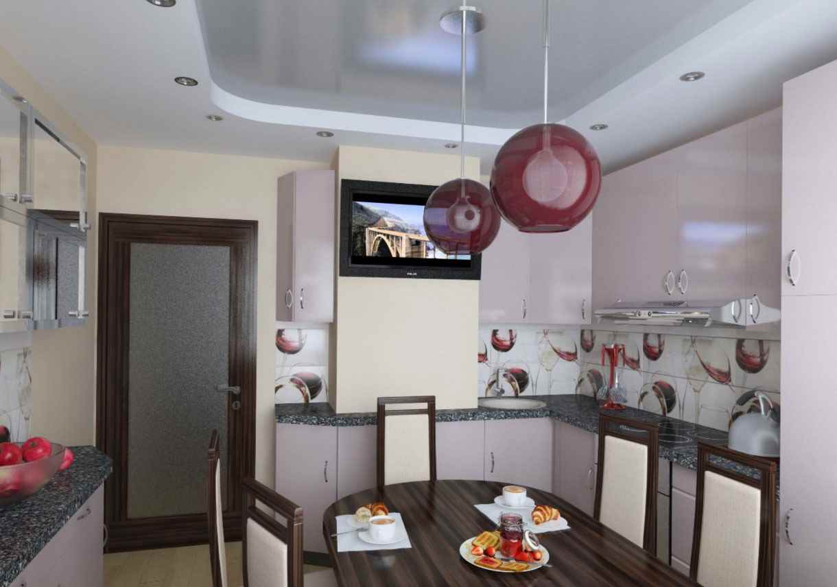 La idea de una decoración brillante de la cocina es de 10 m2. n series 44