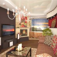 un exemple de beau salon de style photo 15 m²