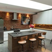 belle conception de cuisine de style loft