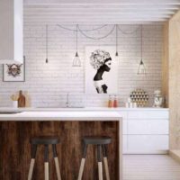cuisine de style loft avec bar